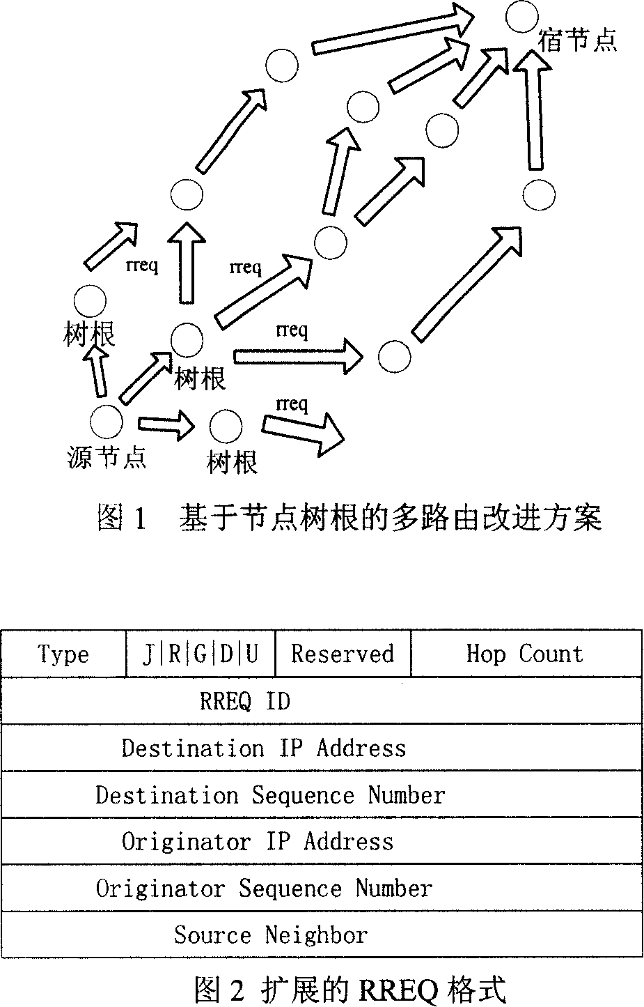 Multi-routing technology with several independent root nodes based on AODV