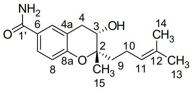 Preparation method and anti-pulmonary fibrosis application of benzopyran compound