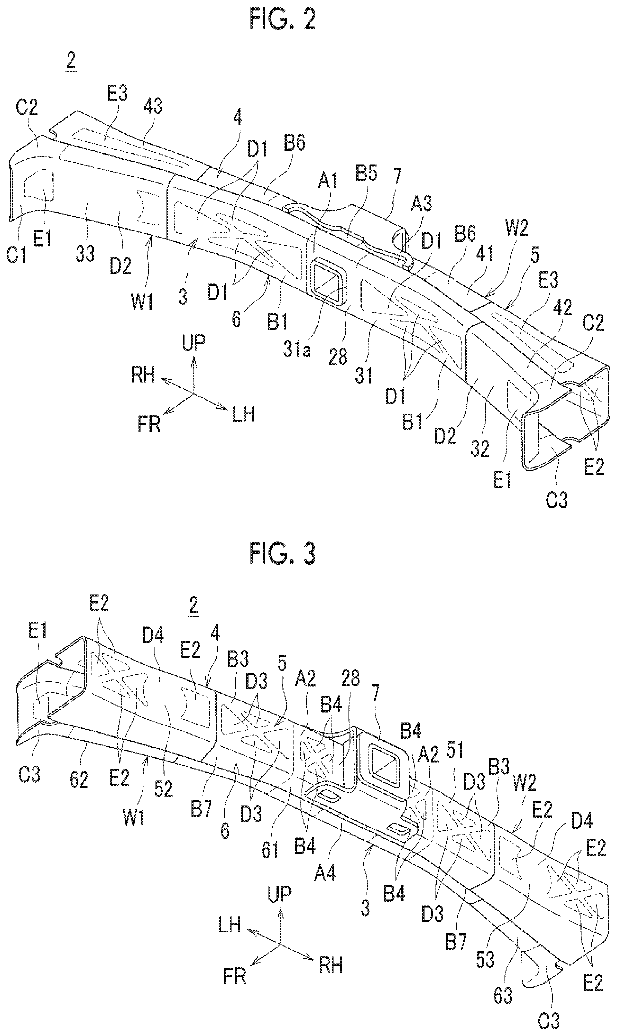 Cross member of vehicle body and method of manufacturing cross member