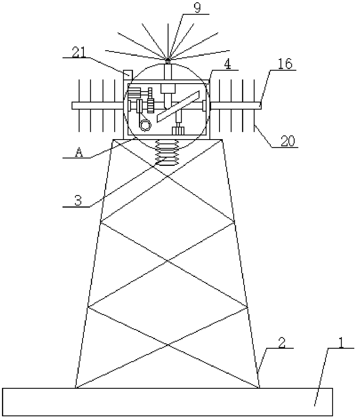 A communication tower with enhanced bird damage prevention function