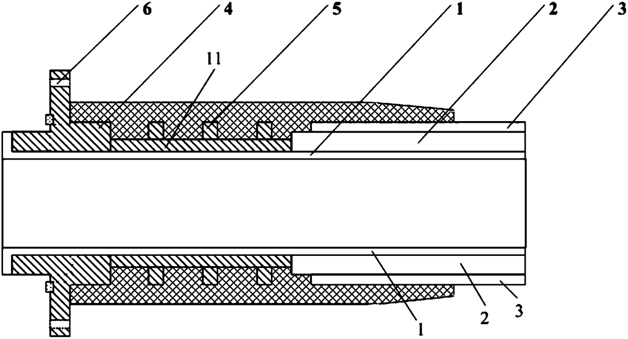 Connecting joint of fiber enhanced thermoplastic plastic composite continuous pipe and method