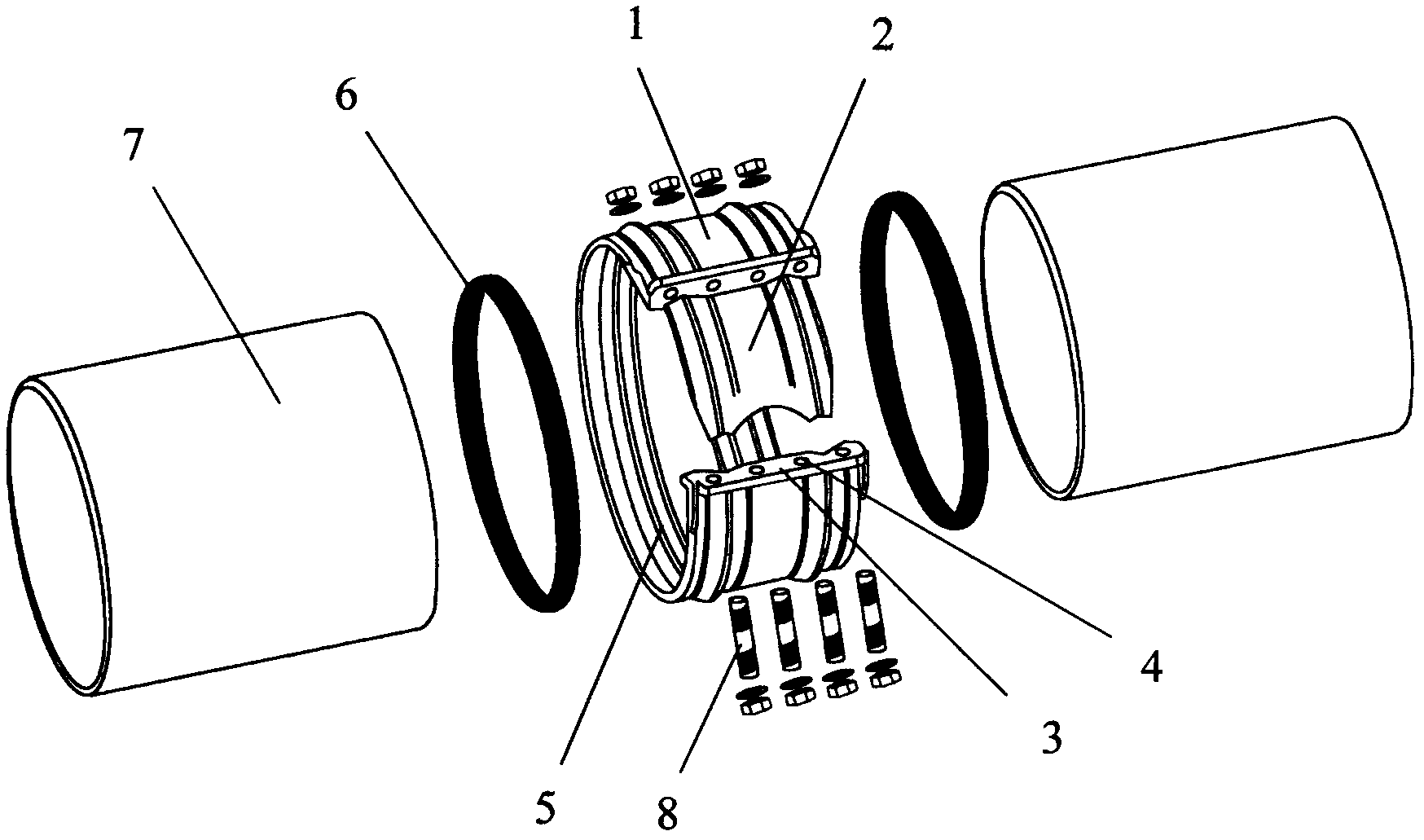 Heavy-caliber O-shaped pipeline locking device