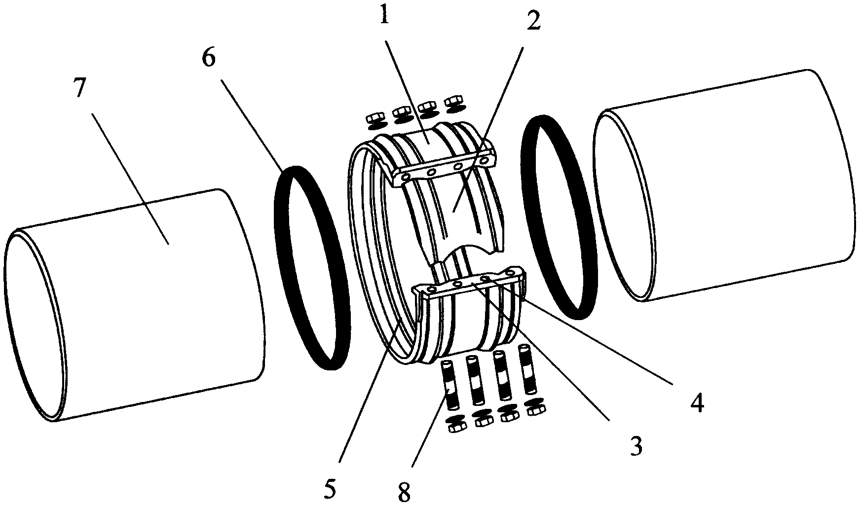 Heavy-caliber O-shaped pipeline locking device