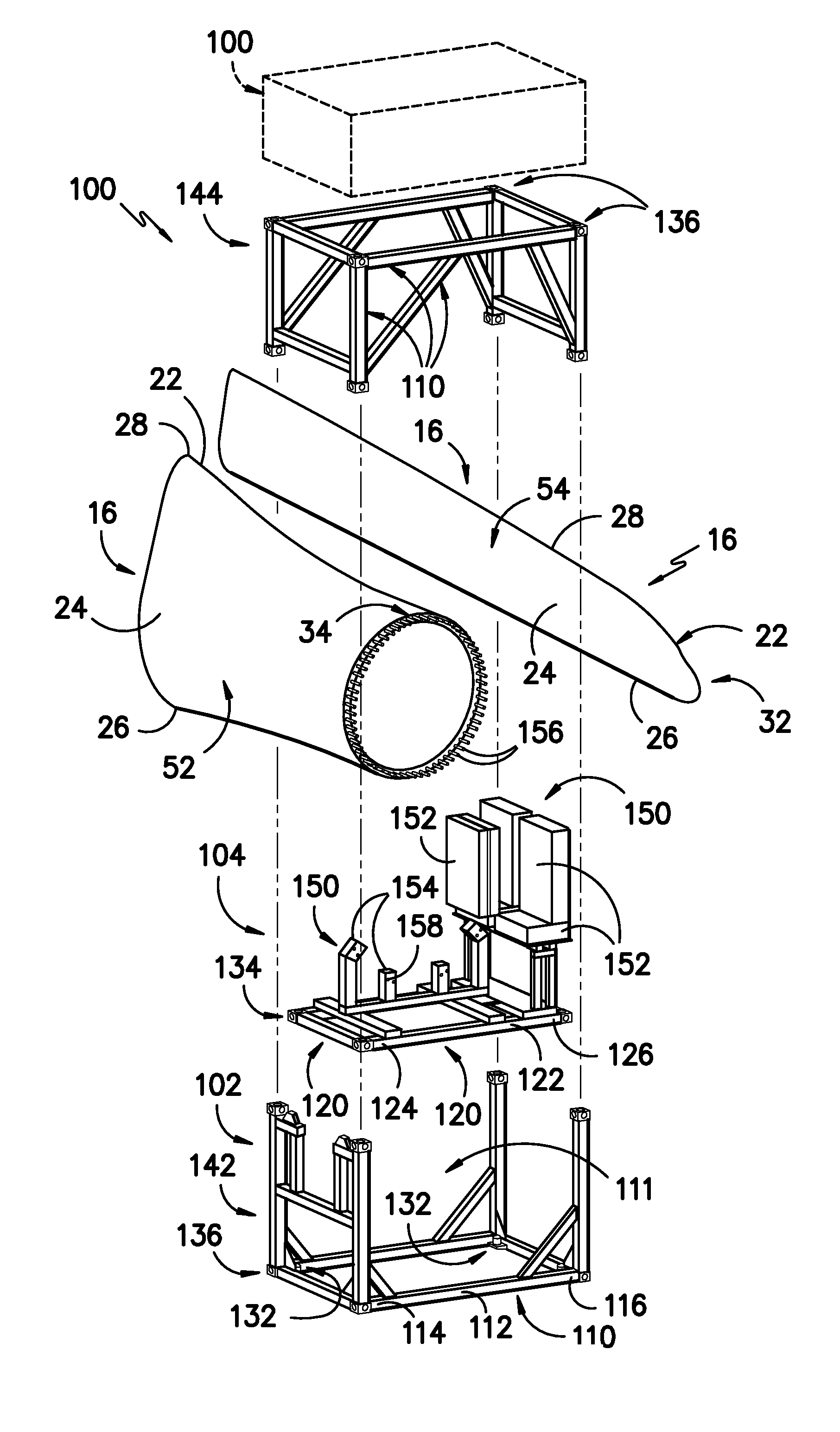 Shipping fixture and method for transporting rotor blades