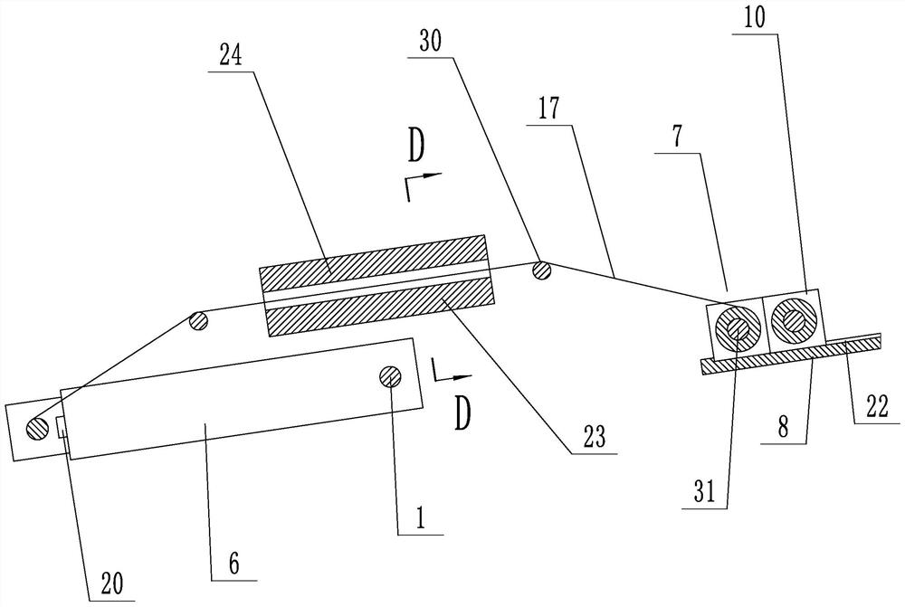 Single-shaft automatic feeding and discharging wall cloth processing device