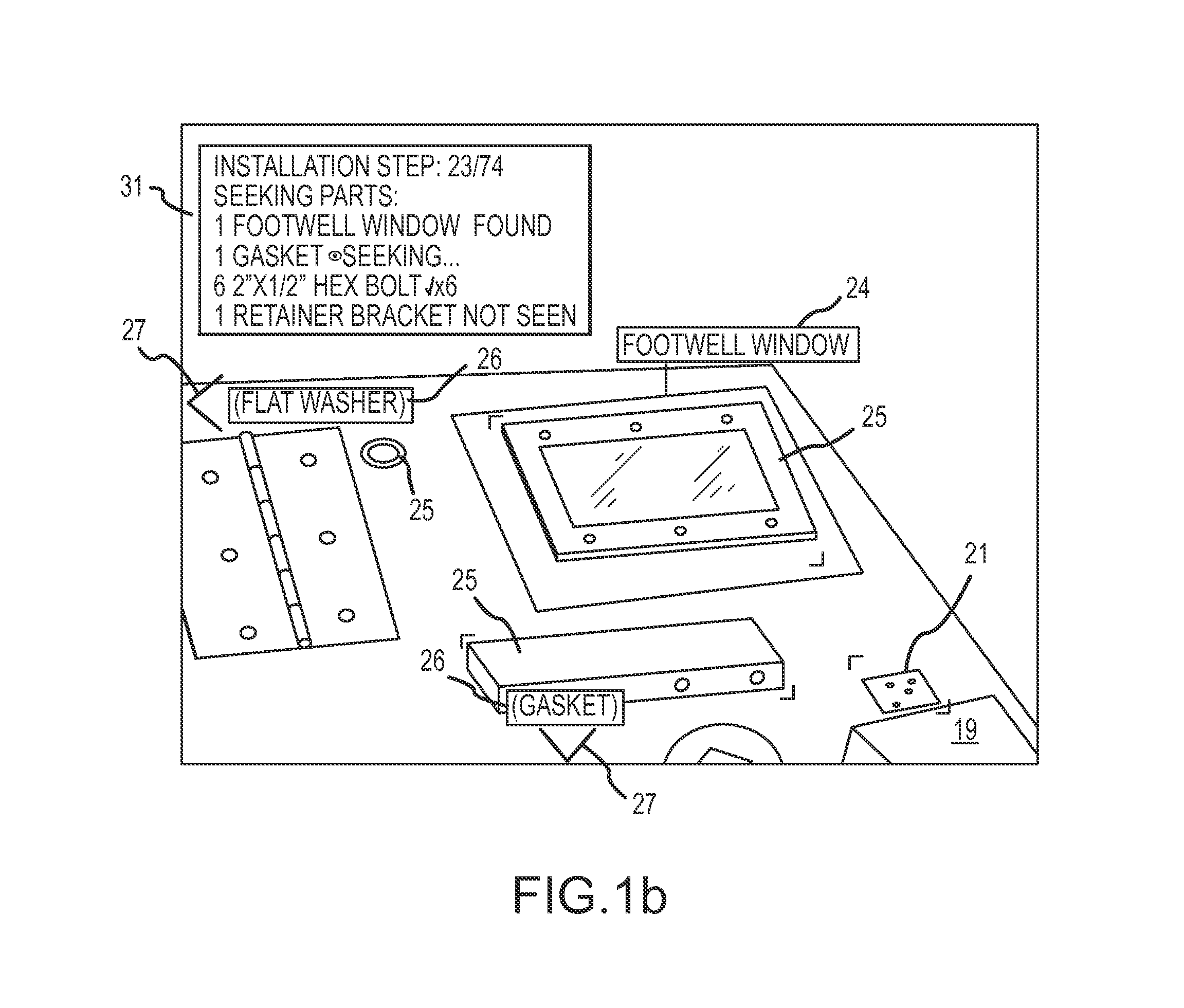 Augmented reality (AR) system and method for tracking parts and visually cueing a user to identify and locate parts in a scene