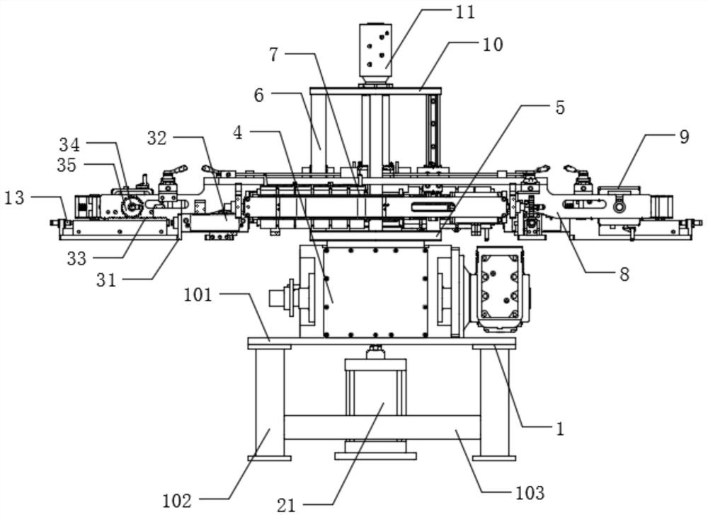 Rotary jacking four-position precision turntable of cast-weld machine