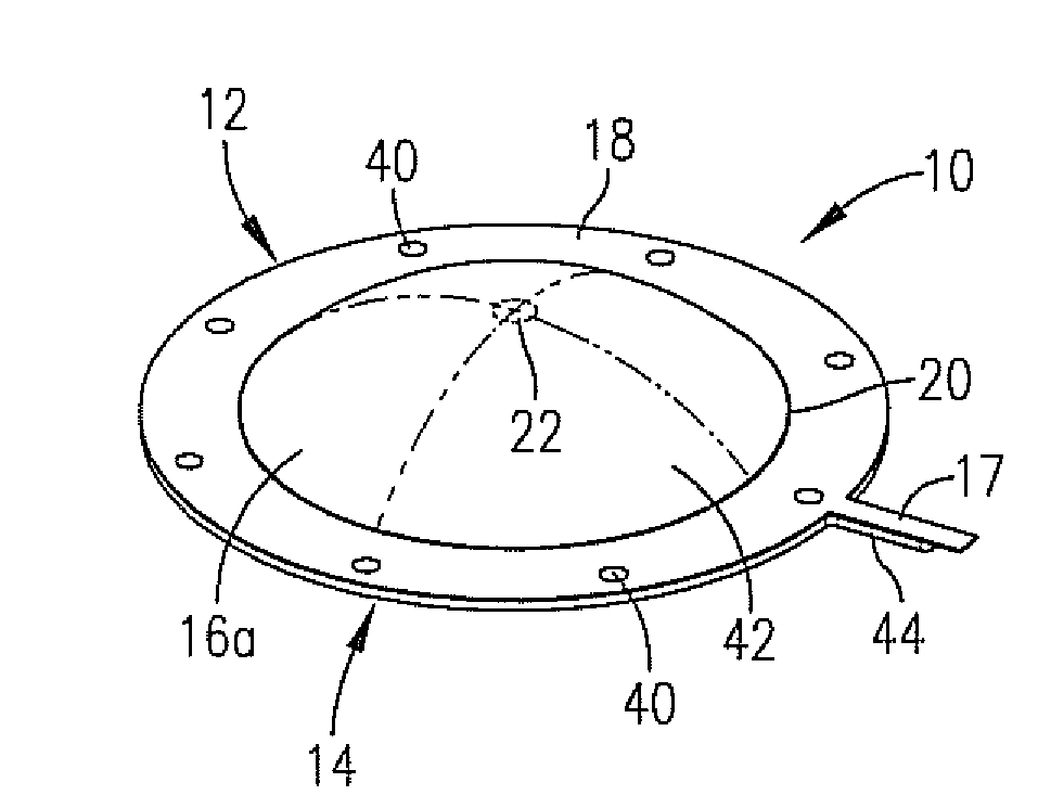 Rupture disc with machined line of opening