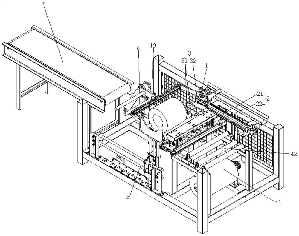 Automatic film wrapping machine for yarn roll