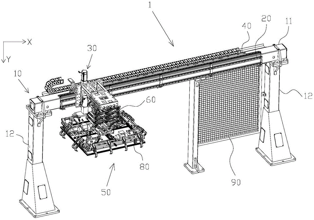 Automatic carrying device for air conditioner compressor stack separation boards and automatic compressor carrying system