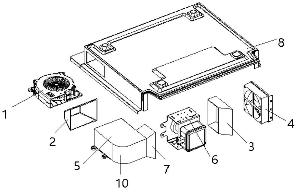 Air guide and heat dissipation device and cooking utensil