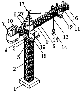 Tower crane with monitoring system