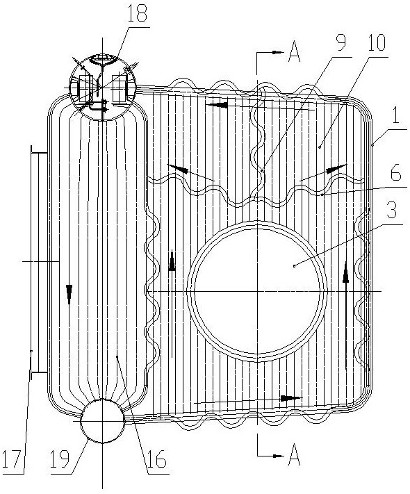 Curved surface hearth of natural gas burning boiler