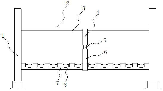 Pipeline damping supporting device for hydraulic engineering construction