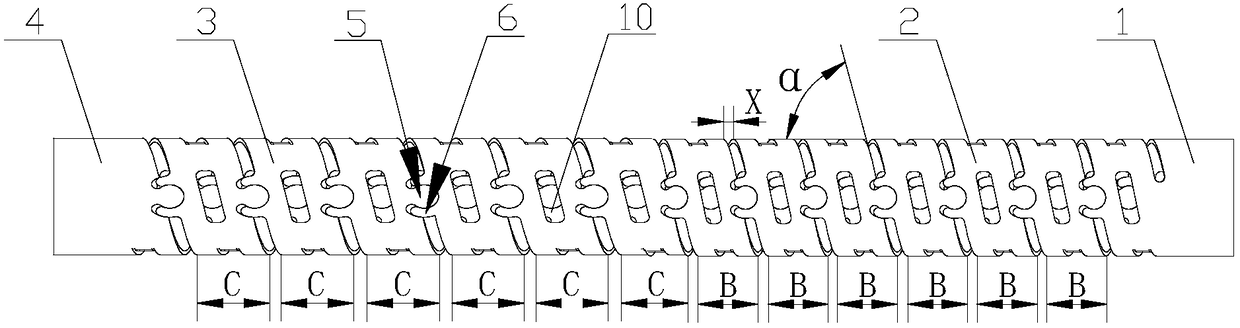 Rivetless snake bone assembly