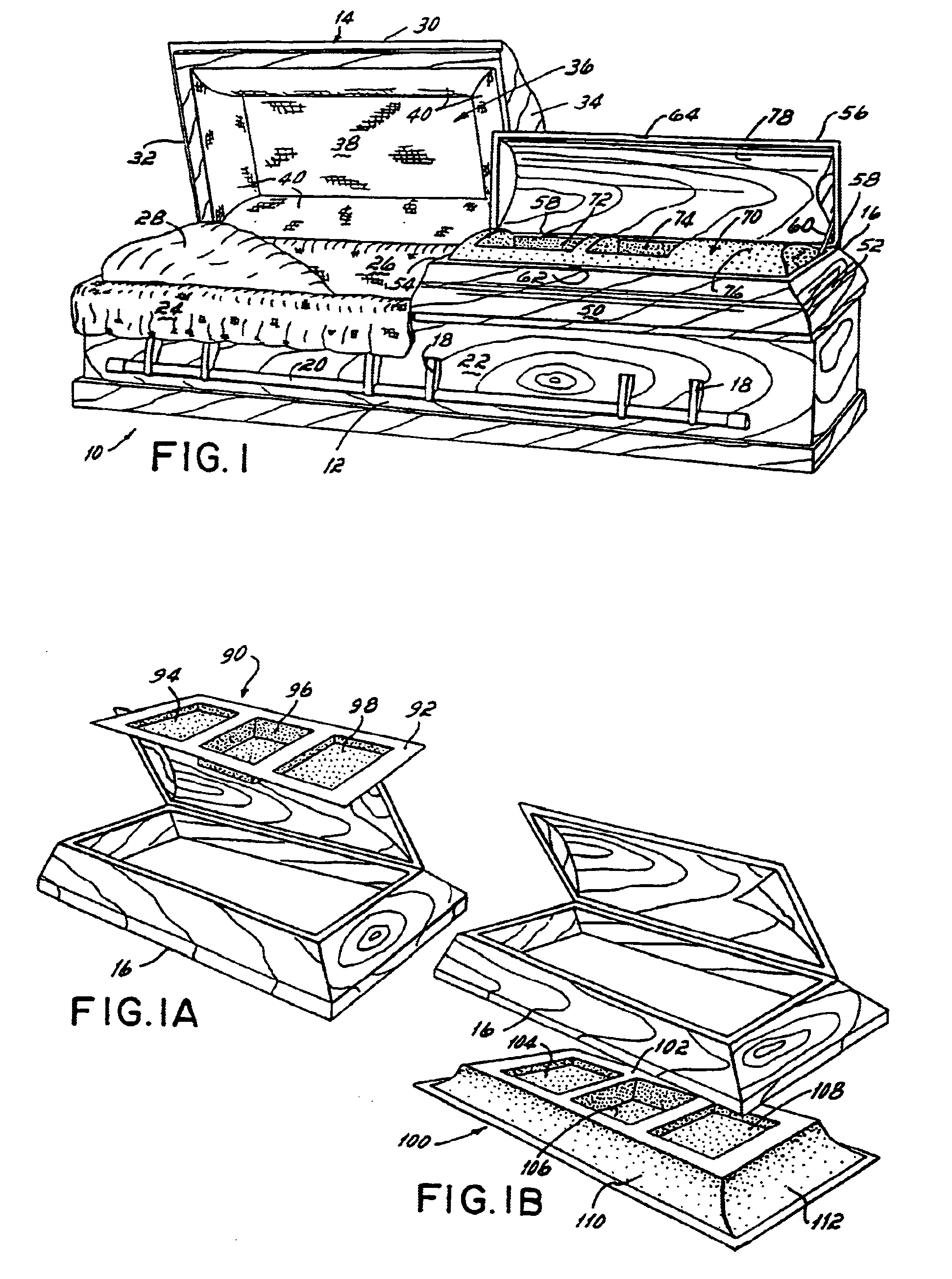 Casket having memorabilia compartment