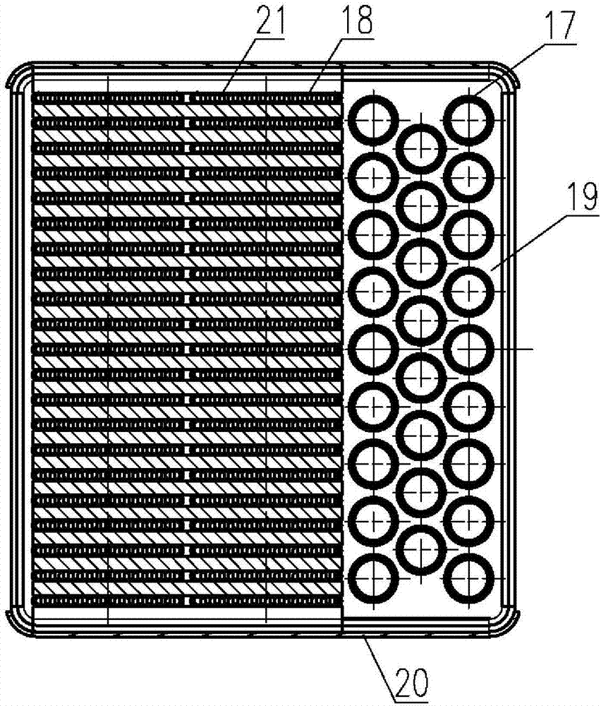 Circular pipe and flat pipe combined combustion waste heat utilization heat exchange device