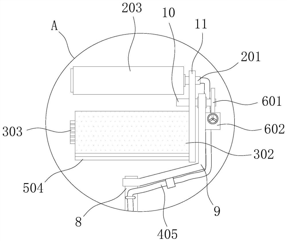 Roller coating device with splash-proof function