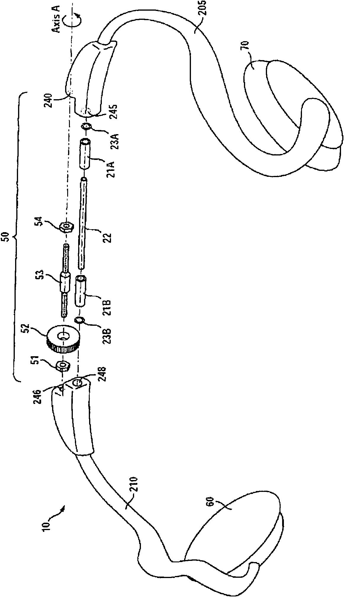 Personal audio set with adjustable force mechanisms