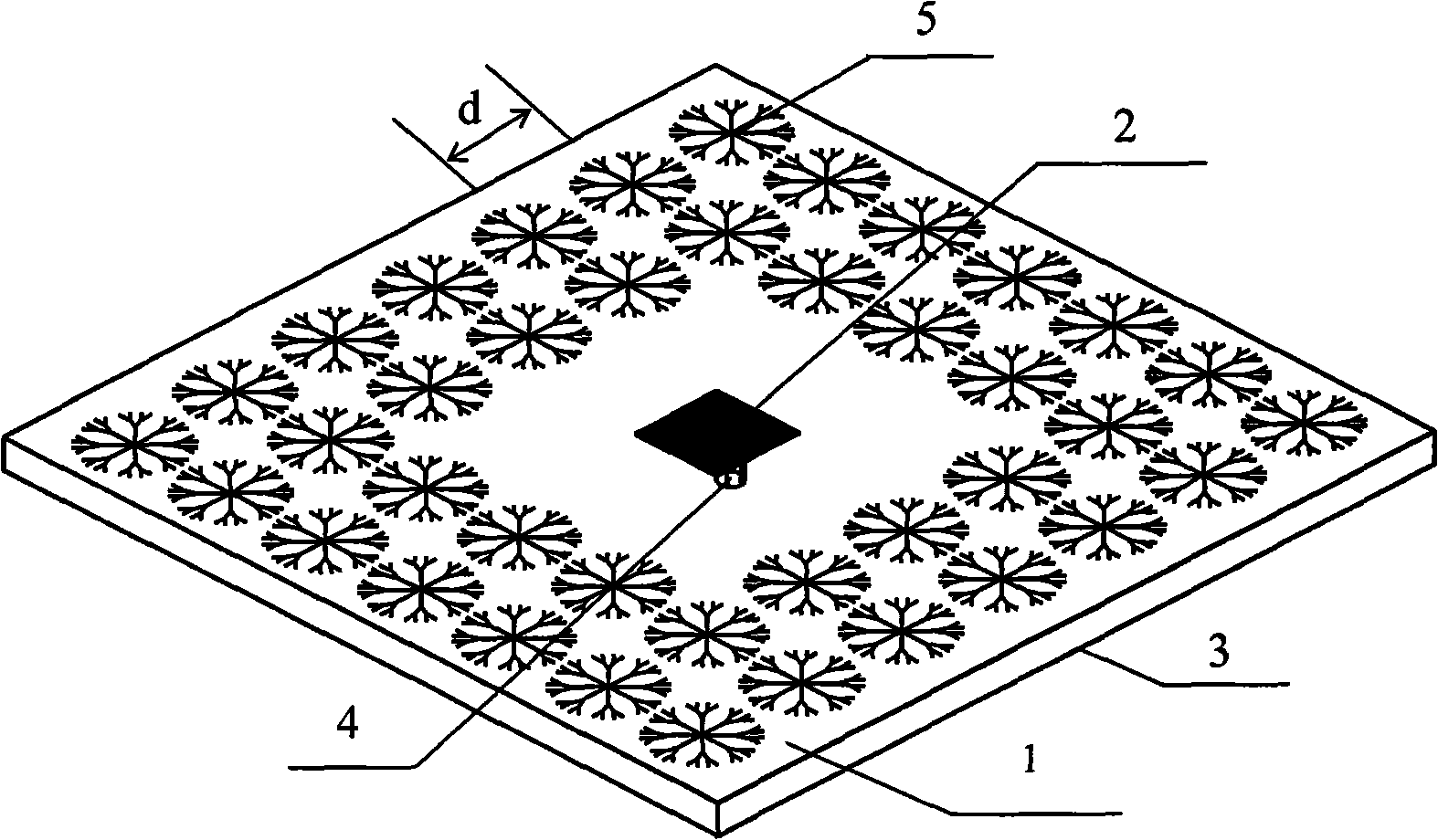 Left hand material microstrip antenna with branch shaped structure of X waveband