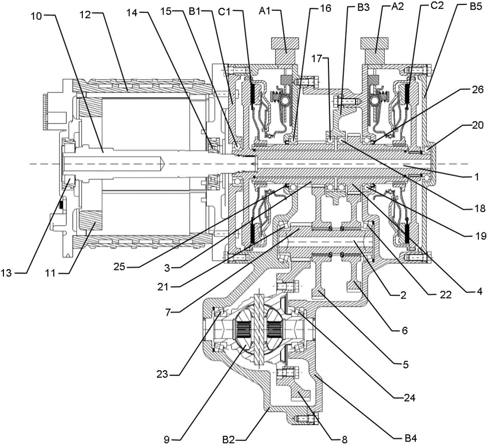 Blade electric vehicle integrated two-shift automatic electric drive assembly