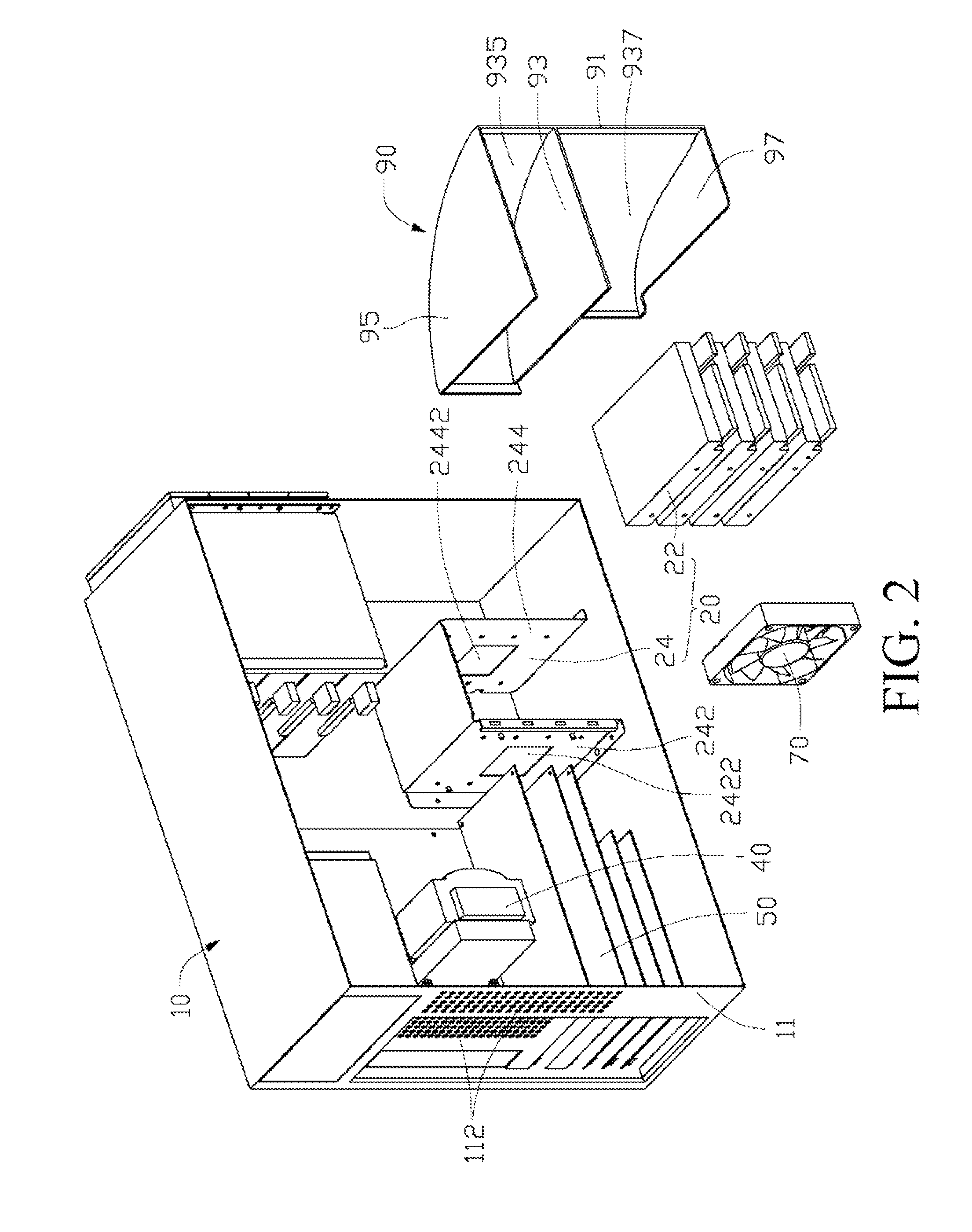 Computer having apparatuses for cooling elements