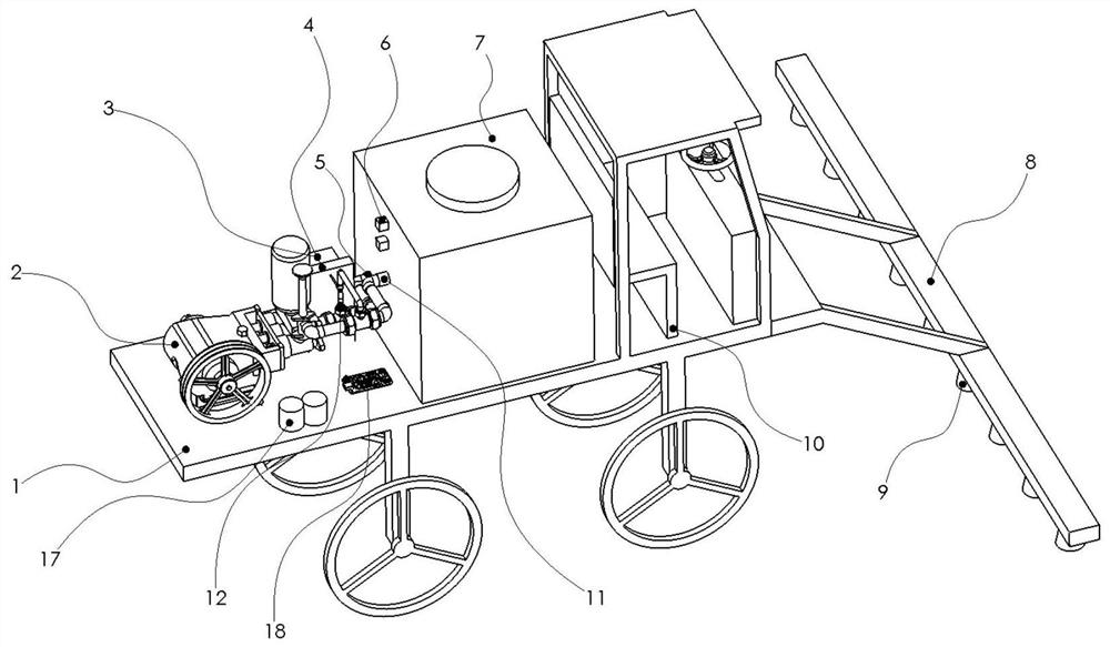 A kind of hydroxyl free radical solution high ground gap boom sprayer and its use method