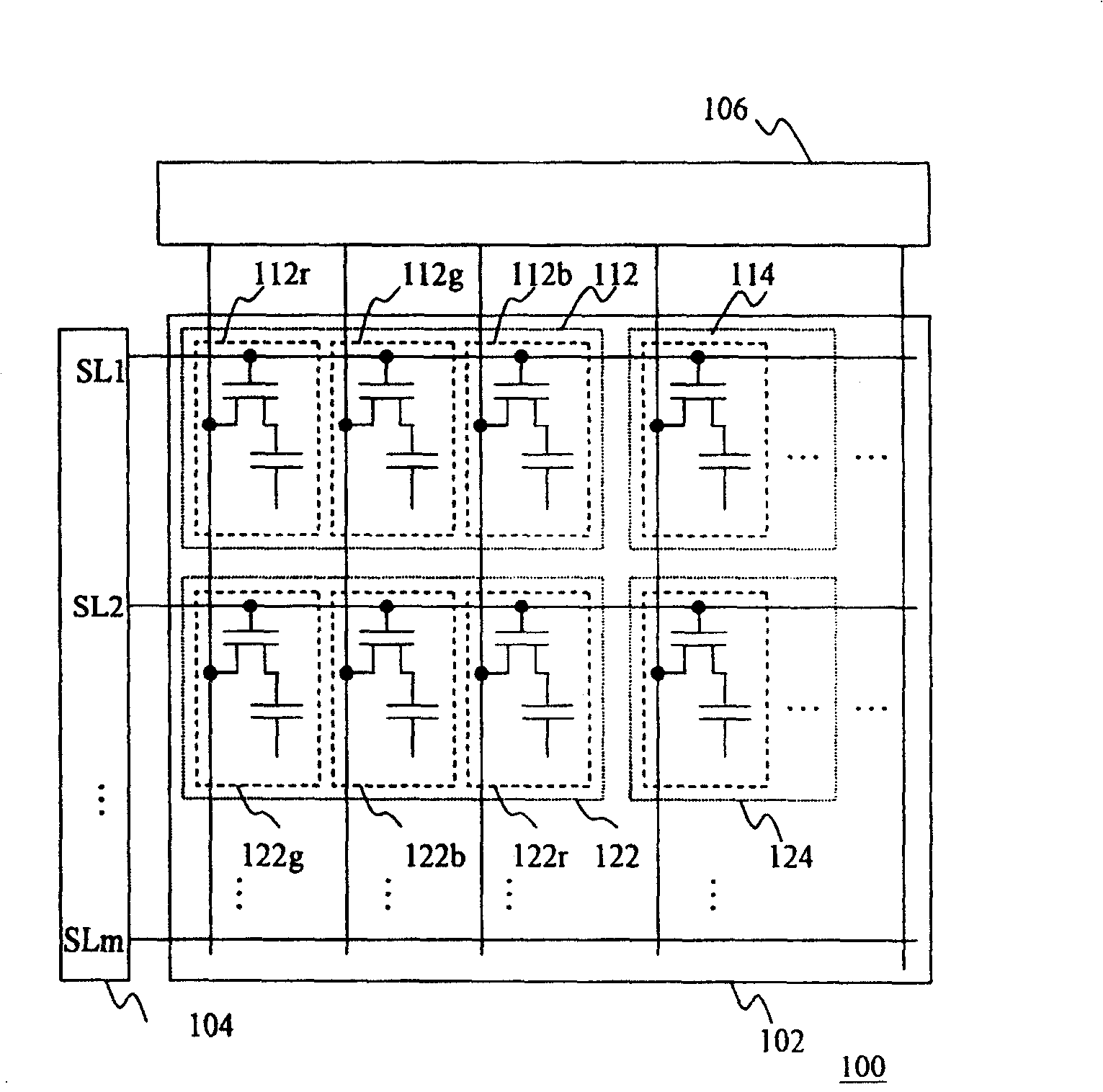 Scanning linear driver of displaying device and displaying device thereof