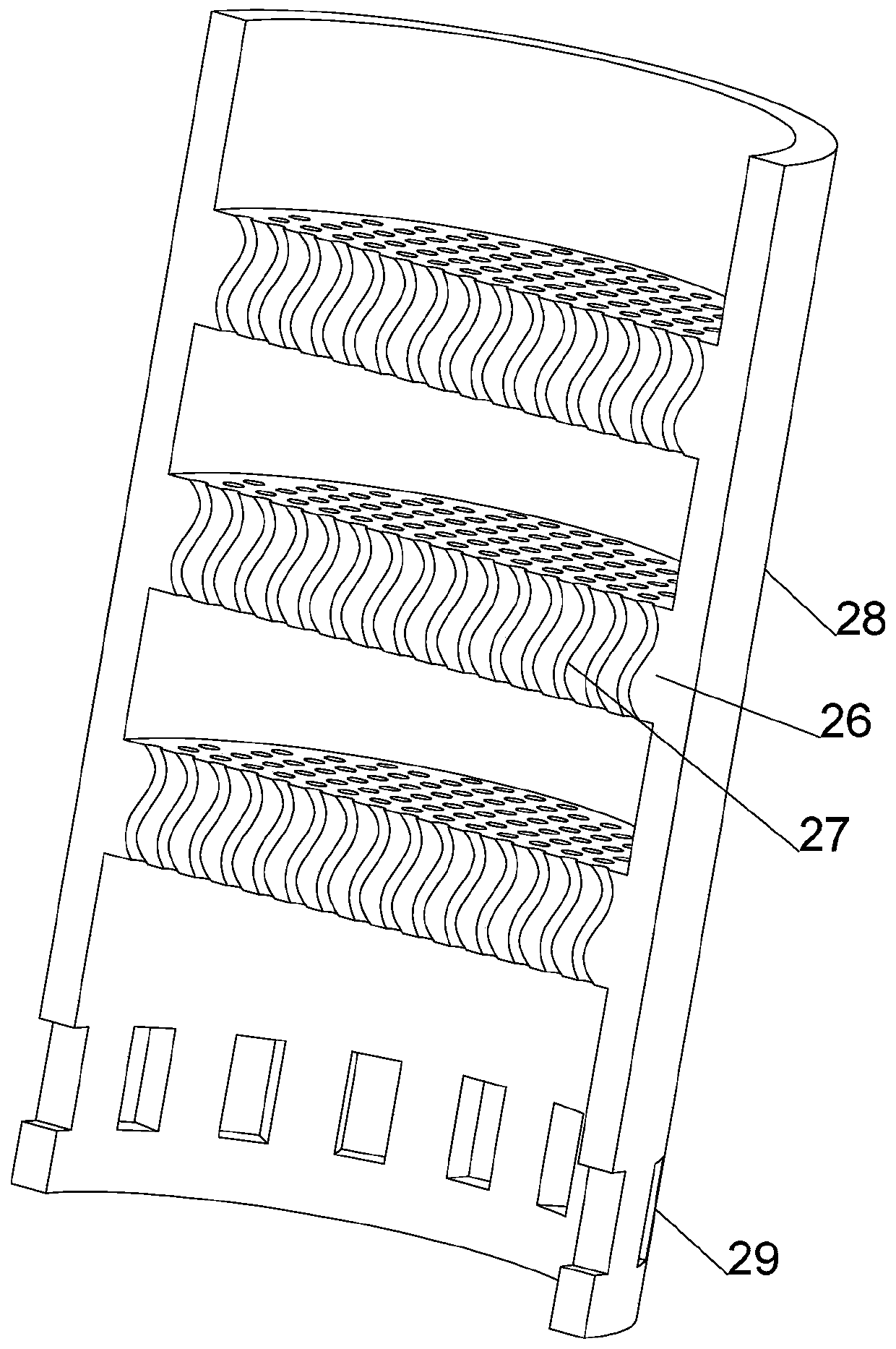 Multi-channel multi-stage environment-friendly dust removal device