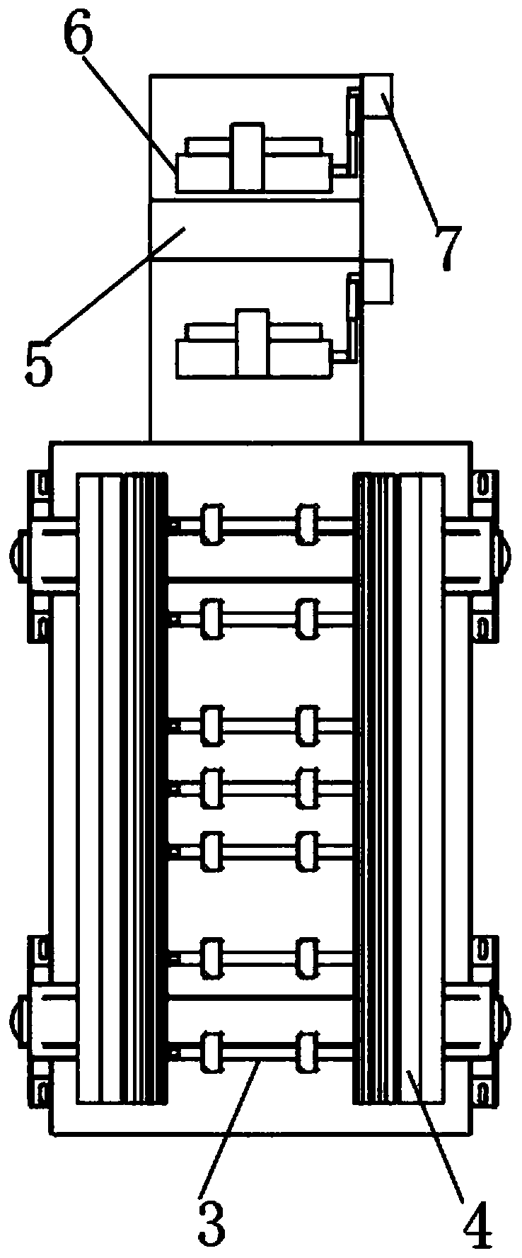 Shaping structure in aluminum rod continuous casting and rolling production line