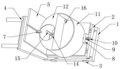 An automatic charging device for discharging materials from a mobile ball mill