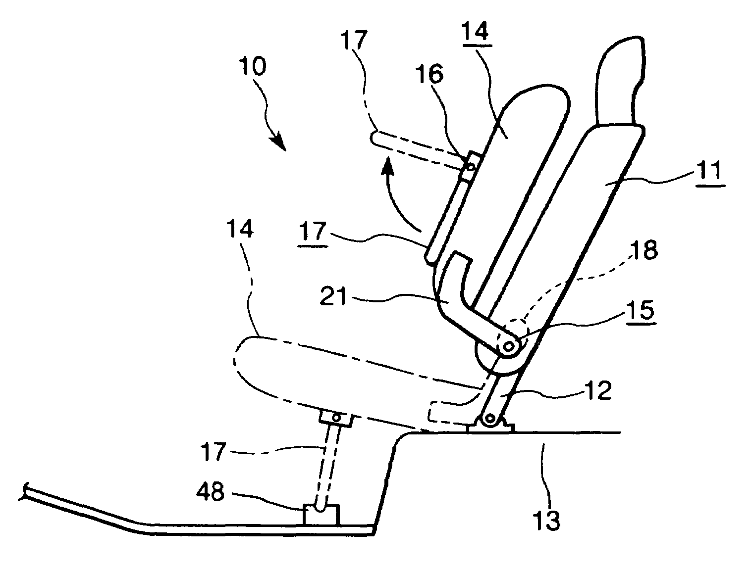 Tip-up vehicle seat