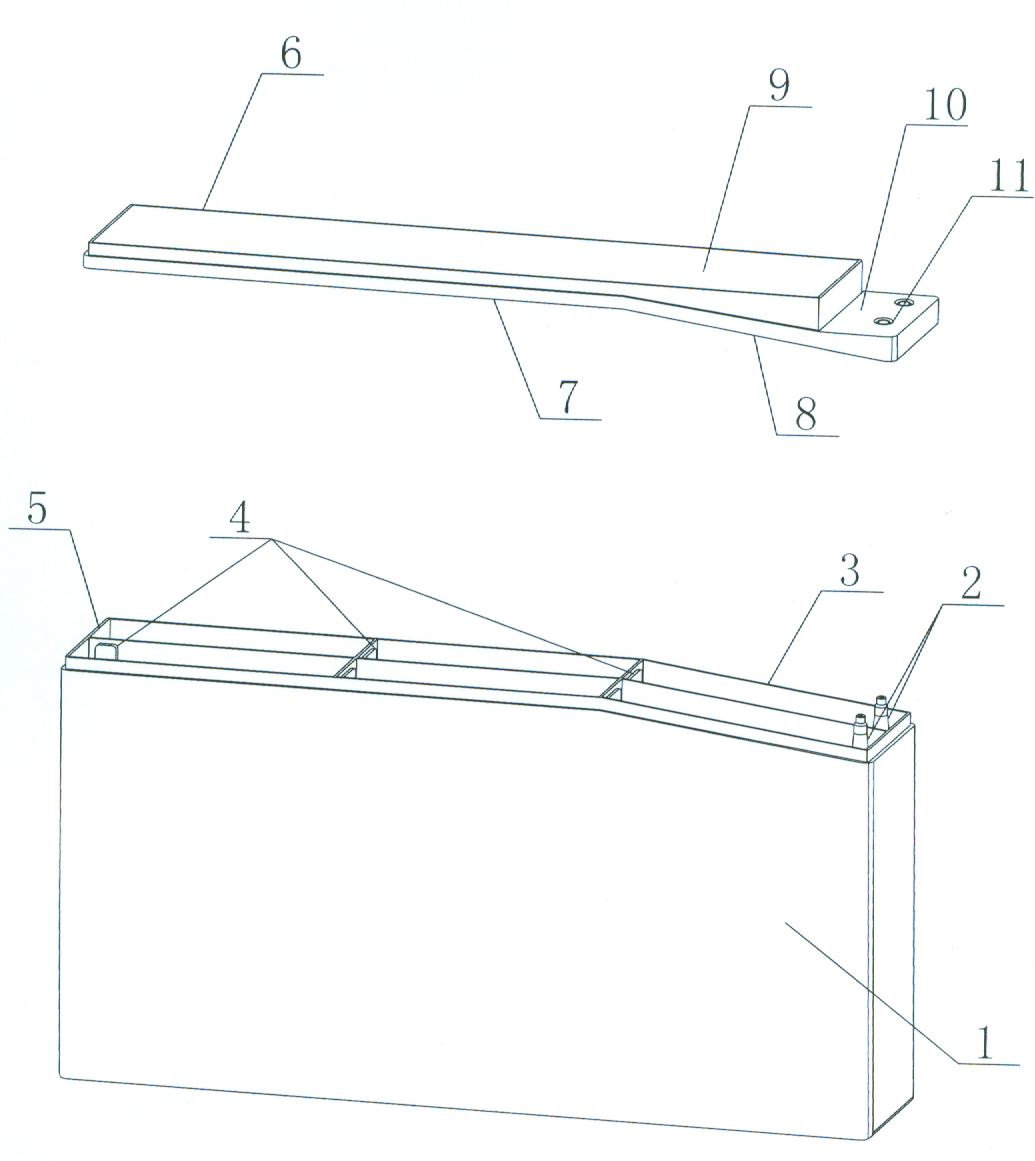 Front terminal long and narrow valve control lead acid battery shell