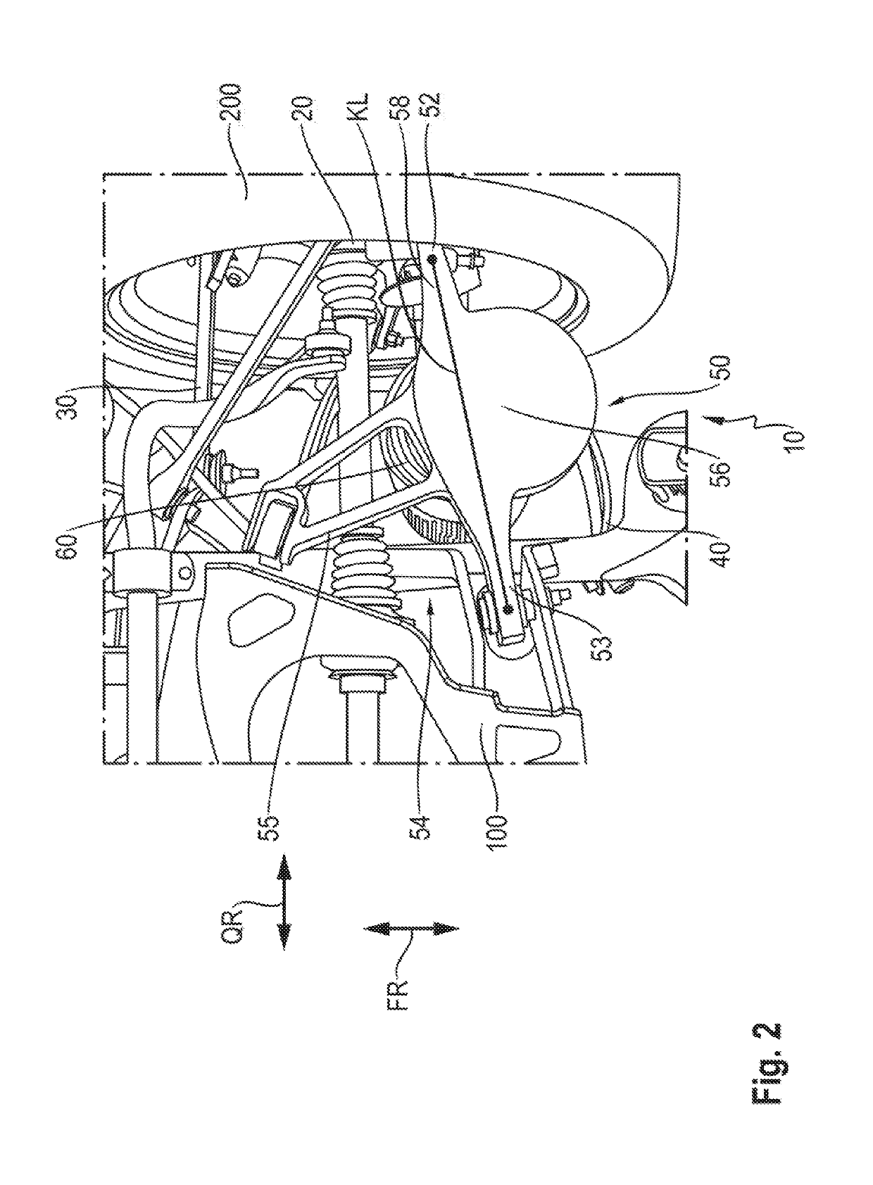 Axle device for the connection of a wheel to the body of a vehicle