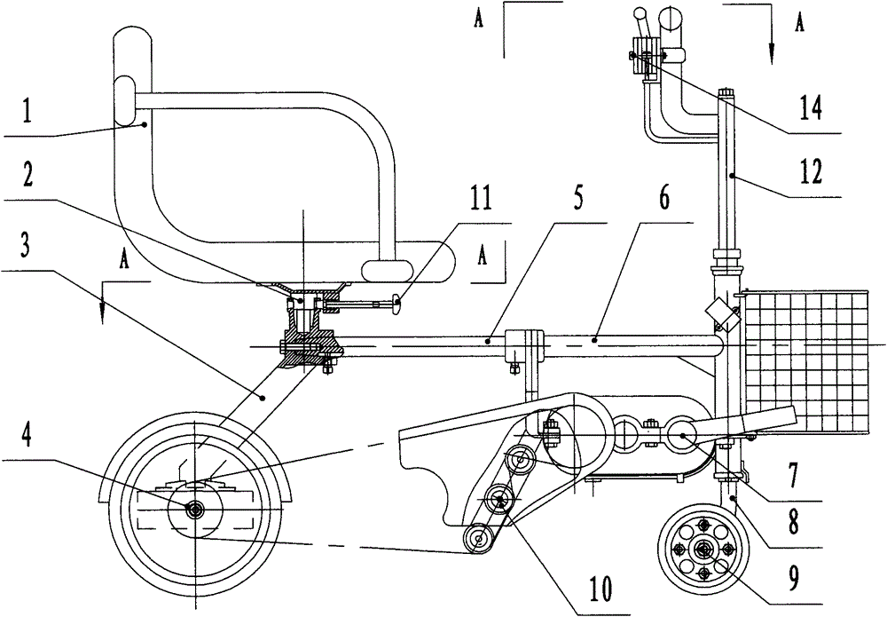 Up-and-down pedaling elderly people vehicle