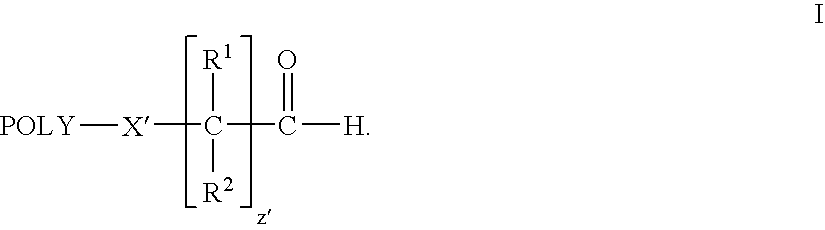 Water-soluble polymer alkanals