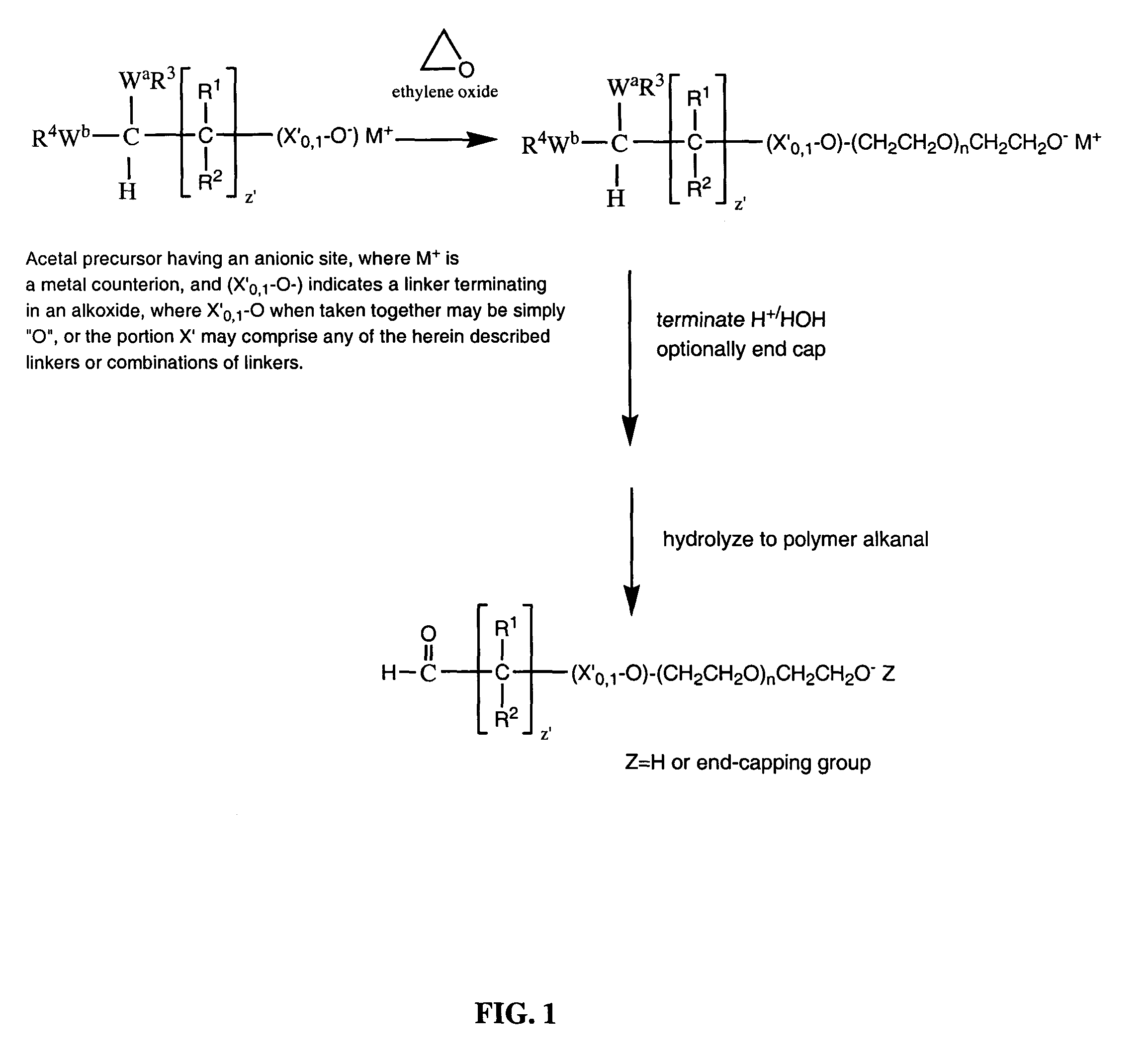 Water-soluble polymer alkanals