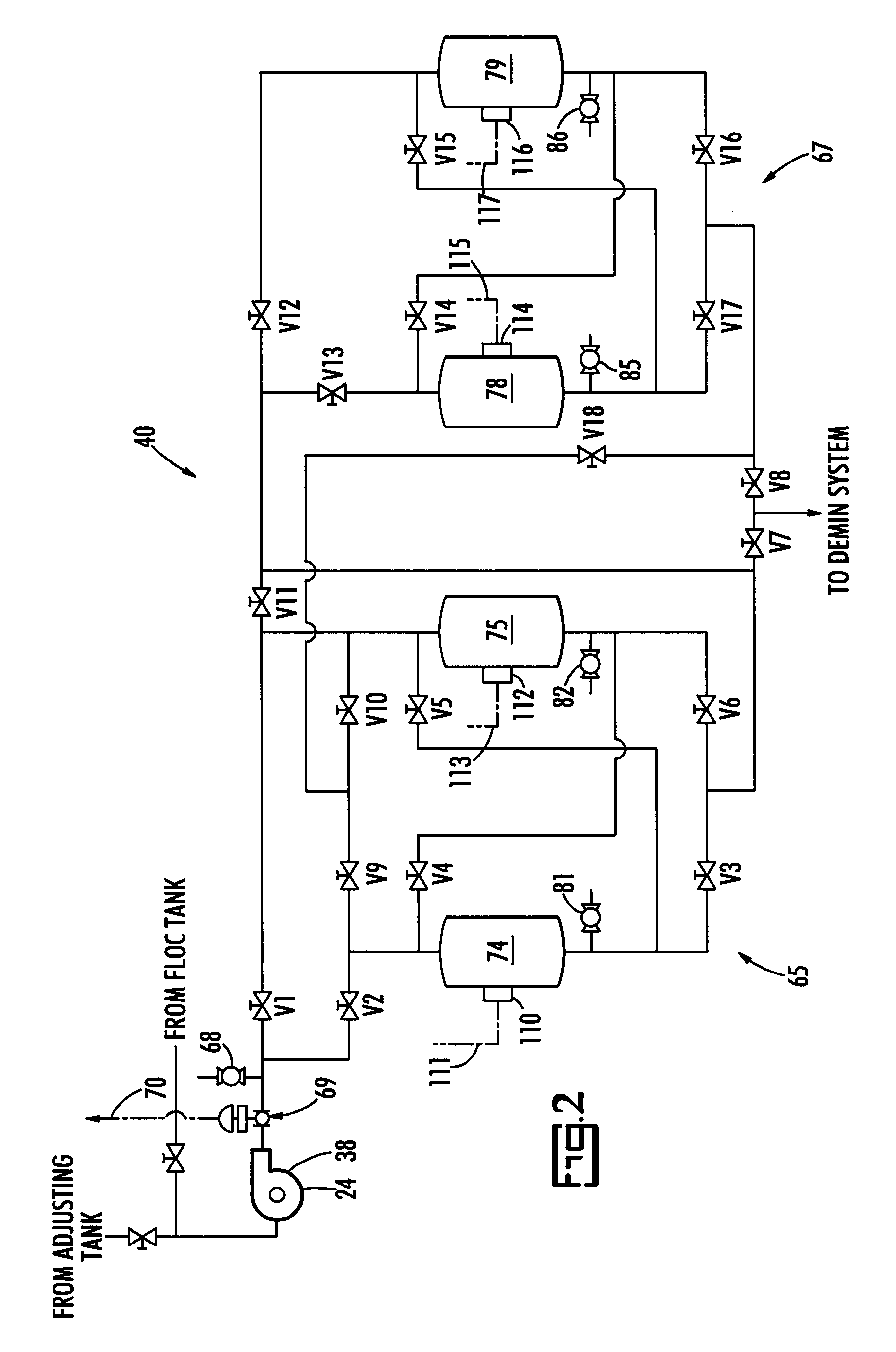 Process and System for Treating Radioactive Waste Water to Prevent Overloading Demineralizer Systems