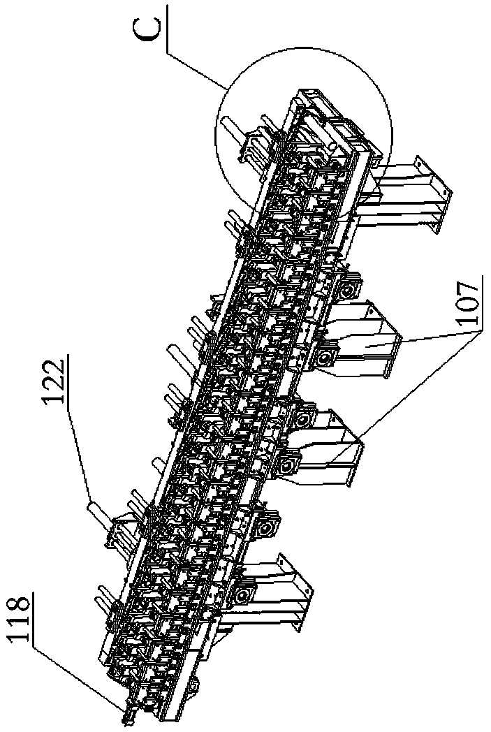 Tensioning equipment for high-speed railway track slab pre-tensioning assembly line production line