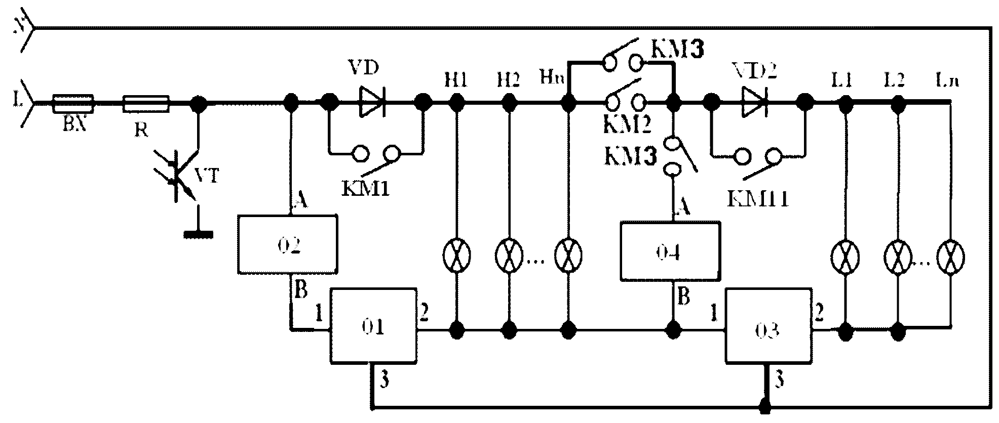 Energy-saving soft start street lamp control system