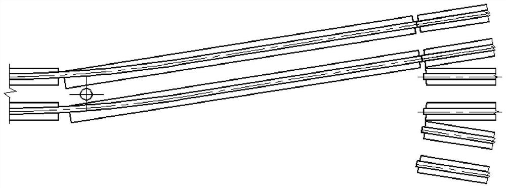 Rail locker for straight section of rail for suspended freight turnout and its installation process