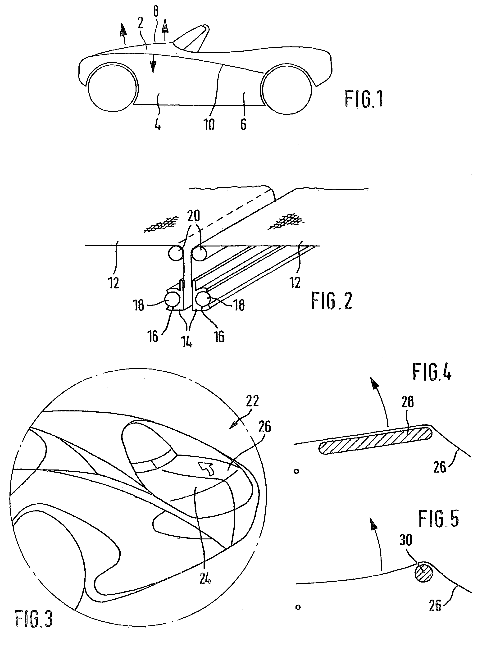 Flat section of the outer skin of the bodywork of a motor vehicle