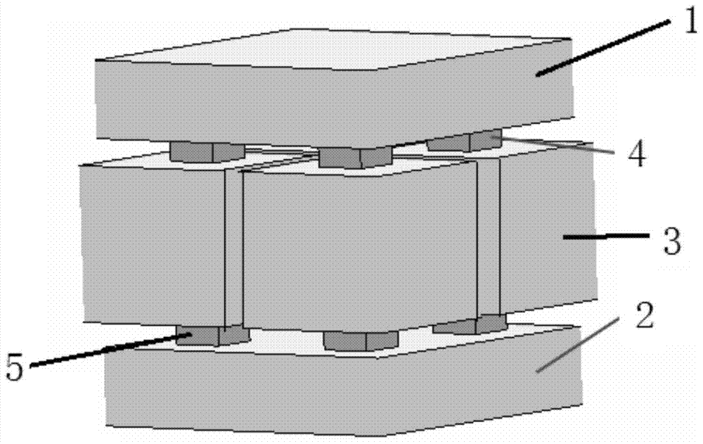 Low-frequency wideband nacreous layer bionic vibration isolation material