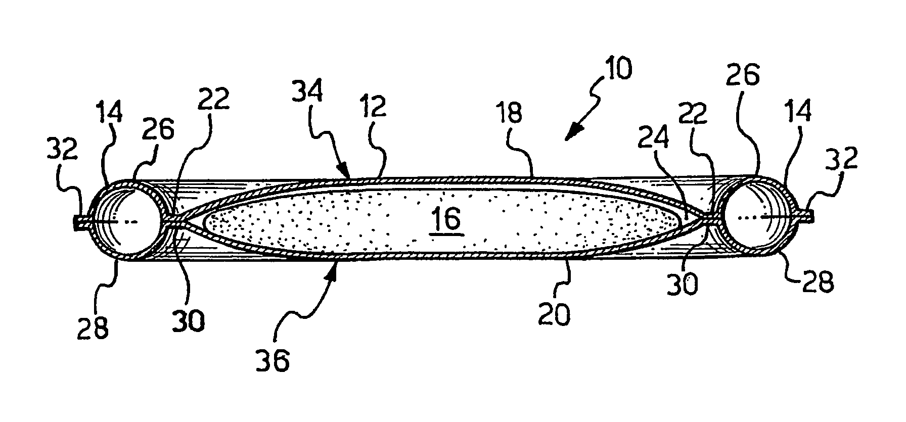 Package having an inflated frame