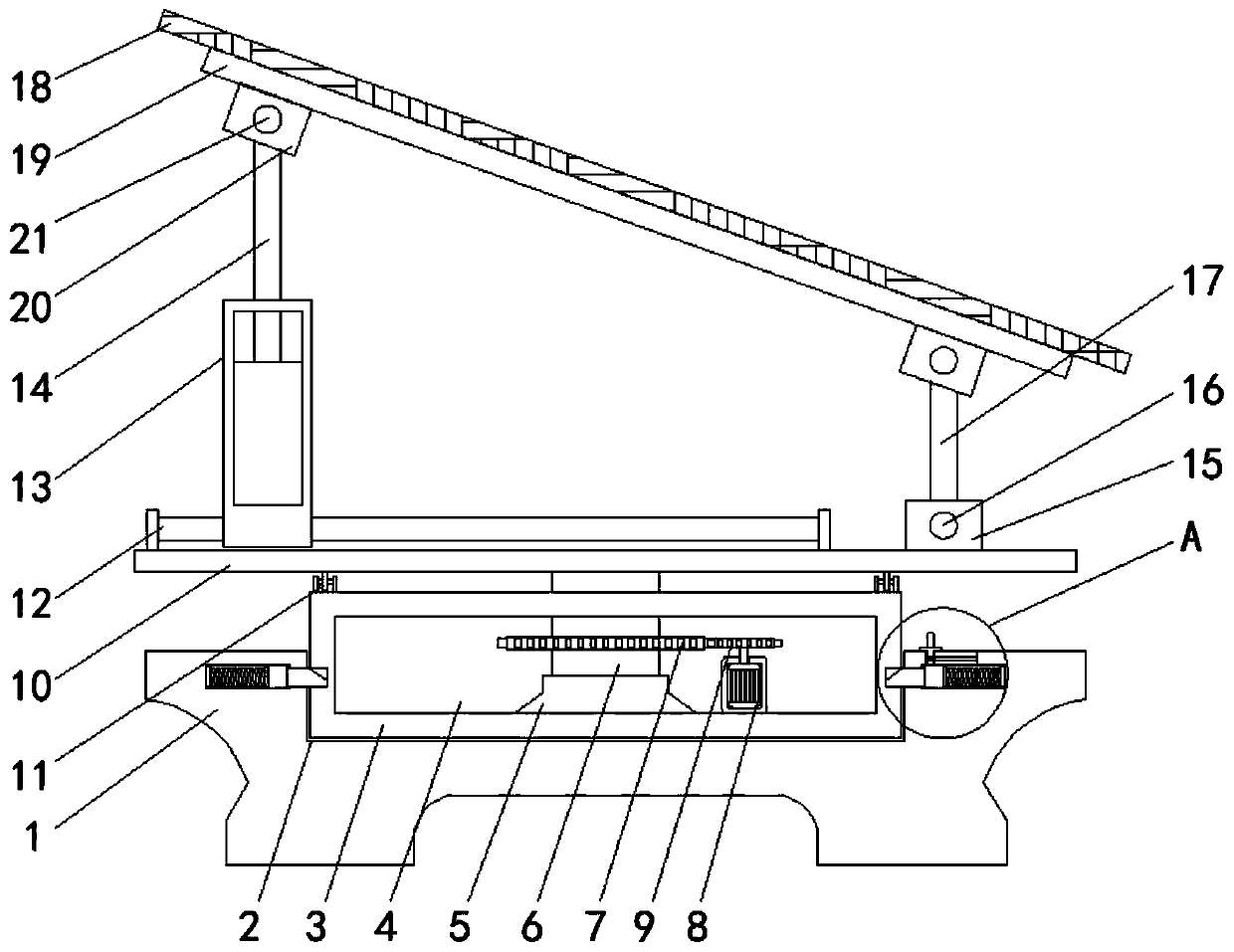 Solar module convenient for angle adjustment and stable in installation