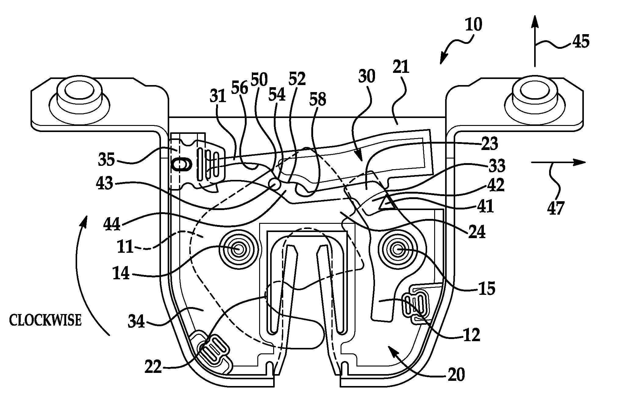 Hold open lever integrated to latch housing