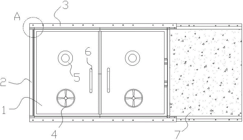 Moveable explosion door for civil air-defense construction