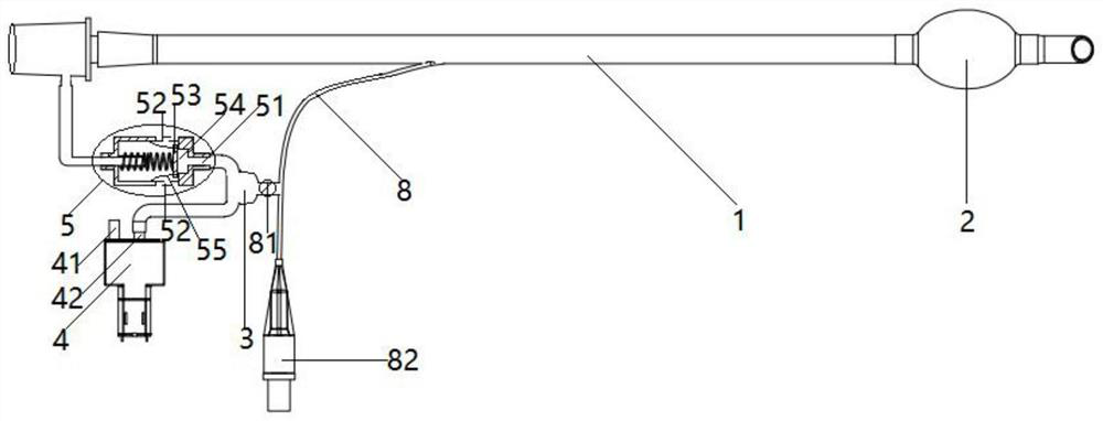 Ventilation catheter with stable pressure difference and connecting device