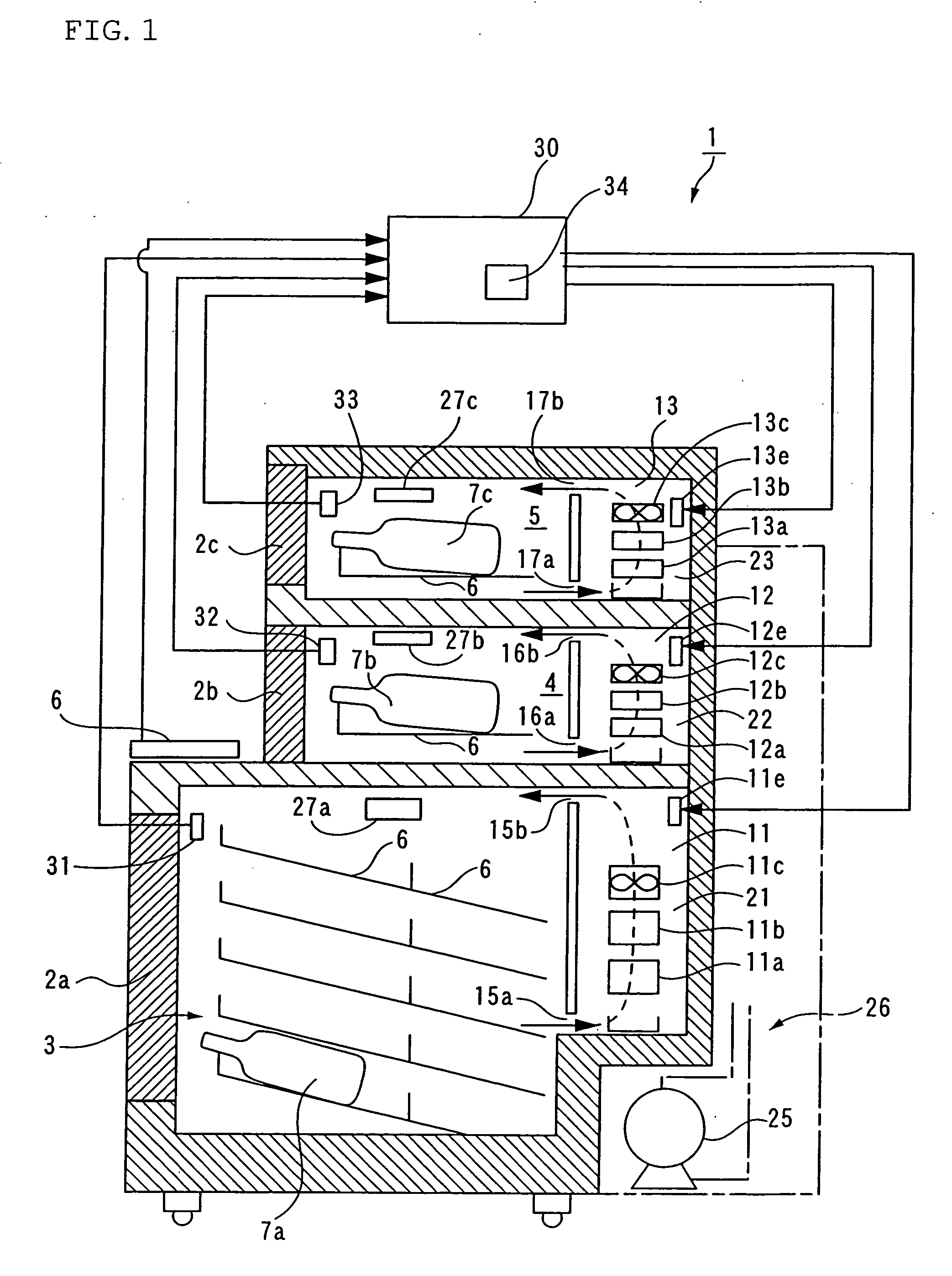 Wine storage of ageing type