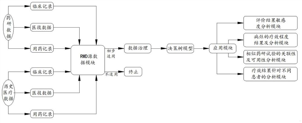 Medicine curative effect evaluation system based on real world research